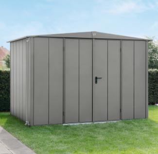 Hörmann Ecostar Metall-Gerätehaus Elegant mit Satteldach Typ 3, 238x303 cm , graualuminium, 7,2 m²,2-flüglige Tür