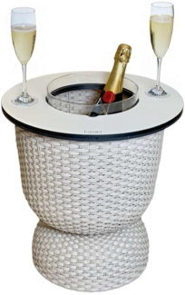 COOTAB Cooler Table PARIS Beistelltisch mit Acryl-Kühler - Champagner