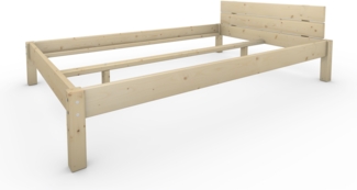 Pfostenbett Massivholzbett (Fichte) "Daybett" 140 x 220 cm 38 cm Holzbett 300kg