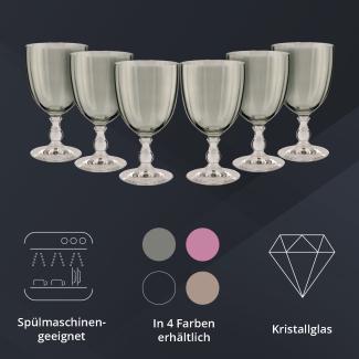 Peill+Putzler Germany 6er Set Rotweinkelche rauchgrün, 350ml Volumen, aus hochwertigem Kristallglas, sehr pflegeleicht da Spühlmaschinengeeignet, Glanzstücke für jede Gelegenheit