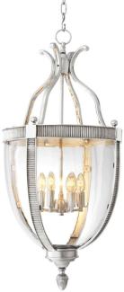Casa Padrino Designer Hängeleuchte Silber 48 x H. 98 cm - Luxus Hängelampe