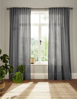 andas Vorhang Elby 2, Multifunktionsband (1 St), halbtransparent, Jacquard, basic, transparent, monochrom, bis 295 cm Länge