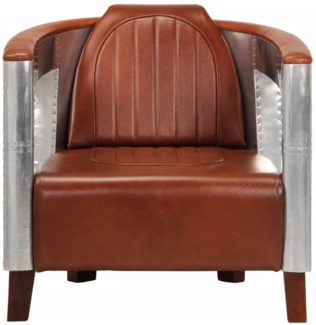 vidaXL Fliegersessel Braun Echtleder 247796