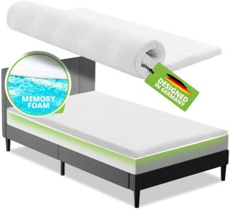 Juskys orthopädischer Topper 90 x 200 cm – 7 Zonen Matratzenschoner aus Memoryschaum – Matratzenauflage 7 cm dick H2 bis H3 für Boxspringbett