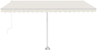 vidaXL Markise Manuell Einziehbar mit LED 450x300 cm Creme 3069562