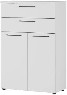 Aktenschrank 80cm Lichtgrau AURAY-01 2 Schubkästen, 2 Türen, B/H/T ca. 80/120/40cm