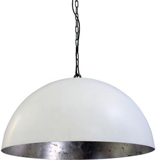 Pendelleuchte Larino 1-flammig Stahl Weiß-Blattsilber Ø60cm