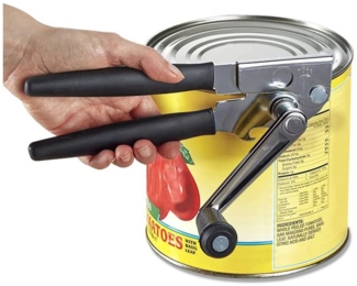 Auledio Dosenöffner Kurbel Manuell mit gummierter Beschichtung und langem Griff, Robust, ergonomisch, multifunktional – präzise & platzsparend