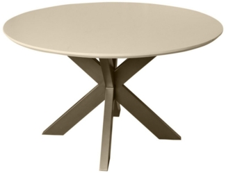 BENEDO MÖBEL Esstisch MADLEN - aus Mangoholz, Sandfarben & Bronze-finish Gestell, Oval/Rund, für stilvolles Wohnen, verschiedene Formen & Größen verfügbar