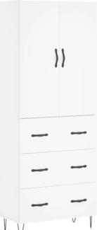 vidaXL Highboard Weiß 69,5x34x180 cm Holzwerkstoff 3198081