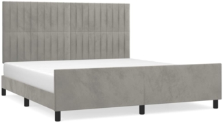 vidaXL Bettgestell mit Kopfteil Hellgrau 160x200 cm Samt, Härtegrad: H2 [3125885]