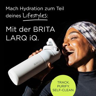 BRITA Trinkflasche BRITA LARQ iQ Digitale Filter Trinkflasche (1000 ml), inkl. Hydration Tracking (App), Aktivkohle Wasserfilter & UV-C