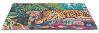 MuchoWow Fußmatte Leopard - Bunt - Tropisch, Rechteckig, innen Schmutzfangmatte, Tür, Schmutzfänger Flur, Teppich, 60x40 cm