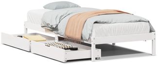 vidaXL Massivholzbett ohne Matratze Weiß 90x190 cm Kiefernholz 3301423