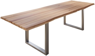 Esstisch Baumkante massiv Buche wildbuche 240x100 silber Roman 526729