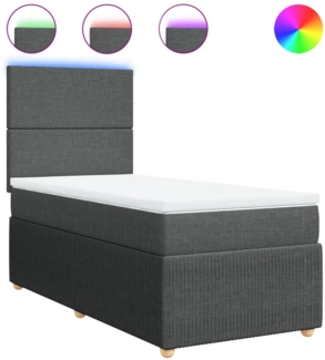 vidaXL Boxspringbett mit Matratze Dunkelgrau 80x200 cm Stoff 3294177