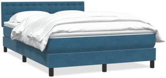 vidaXL Boxspringbett mit Matratze Dunkelblau 140x220 cm Samt 3316645