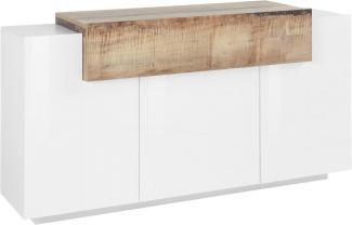 INOSIGN Sideboard Coro, Kommode, Schrank, Kredenz, grifflos mit Einlegeböden, mit 1 klappe, 3 Türen, Doppeltiefe B/T/H 160x45x85,6cm