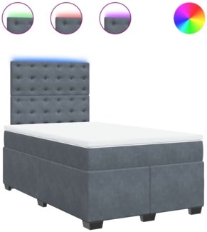 vidaXL Boxspringbett mit Matratze Dunkelgrau 120x190 cm Samt 3293171