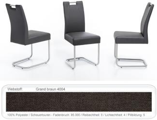 4x Schwingstuhl Kato mit Griff Edelstahl Esszimmerstuhl Küchenstuhl Grand braun