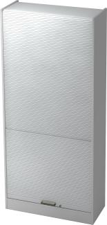 bümö Rollladenschrank 5 OH abschließbar in Grau/Silber mit Streifengriff, SET90-5-S-SG