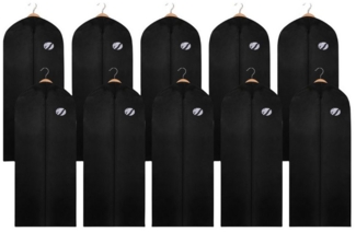 Clanmacy Sitzsack 10St. Kleidersack Kleiderhülle Schutzhülle Kleiderschutz Schwarz