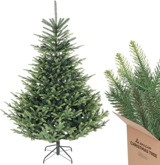 SALCAR Künstlicher Weihnachtsbaum 210 cm, Naturgetreuer Tannenbaum Künstlich mit Klapp-Schirmsystem, PVC und PE Weihnachts Baum, Metall Christbaum Ständer