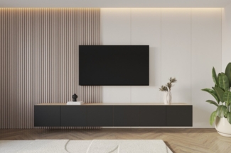 ALTDECOR Lowboard ELIO (3 St, TV-Schrank, TV Möbel, TV Cabinet, Fernsehtisch hängend 3x100 cm), Fernseher schrank, TV Kommode, TV Tisch, TV Sideboard, TV Boar