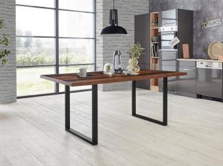 FORTE Tables Esstisch, Holzwerkstoff, Braun/Schwarz, 160 x 74,7 x 90 cm