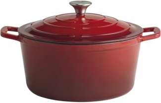 APS 5 Stars Kochtopf mit Deckel, Höhe: 130 mm, ø: 280 mm rot/creamy