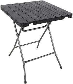 Bistrotisch Gartentisch Klapptisch Kunststoff Holz-Rattan Optik schwarz