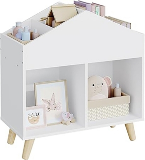 EUGAD Kinderregal, 1-tlg, Spielzeugregal mit 6 Fächern, aus MDF Massivholzbeinen