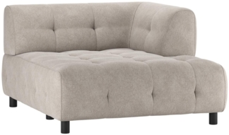 Modulsofa Louis Chaiselongue aus Flachgewebe Rechts, Hellgrau