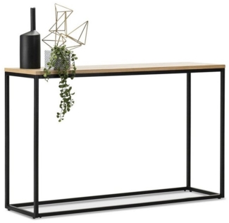 en. casa 'Kittilä' Konsolentisch, Metall/Holz Schwarz/Eicheoptik, 80 x 100 x 30 cm
