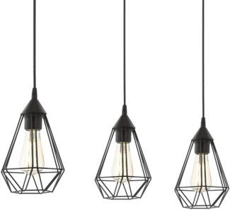 Eglo 'Tarbes' Balken-Hängeleuchte, Stahl schwarz, dimmbar, E27, 3x40W