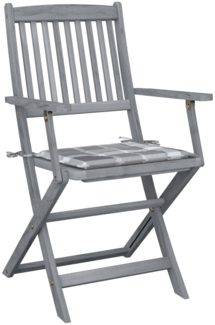 vidaXL Klappbare Gartenstühle 2 Stk. mit Kissen Massivholz Akazie 3064496