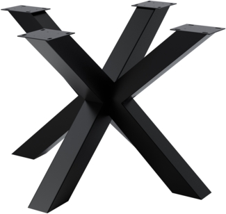 CLP Tischbeine Harlan pulverbeschichtetes Metall bis 300 kg belastbar,schwarz 100 x 100 x 71 cm