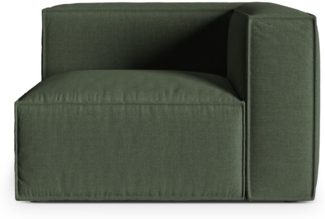 Micadoni Eckmodul Nuria 1-Sitzer Strukturierter Stoff Moßgrün