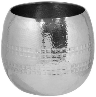 Fink Übertopf CARUS Übertopf - H. 17,5 cm x Ø 21cm - silber - Edelstahl - Blumentopf (1 St, 1 Stück), Moderner Pflanztopf/Blumentopf: Stilvoller Pflanzkübel für Ihr Zuhause