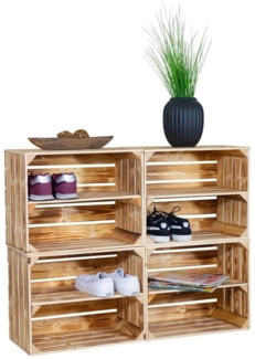 Kistenkolli Altes Land Allzweckkiste Schuhregal mit 8 Ebenen Schuhschrank, Schuhaufbewahrung, Schuhorganize (Spar-Set, 1er Set)