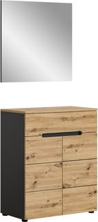 Garderobenmöbel-Set CANU 2-teilig - Basalt grau/Artisan Eiche Dekor