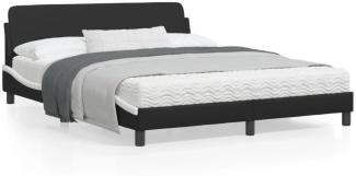 vidaXL Bettgestell "Dover" Schwarz und Weiß 160x200 cm Kunstleder 373223