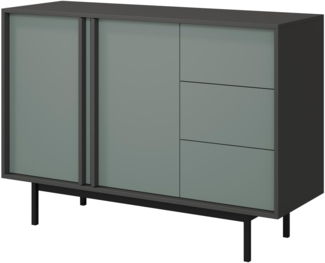 Kommode Agova 3S2D AL07 (Farbe: Anthrazit / Aloe)