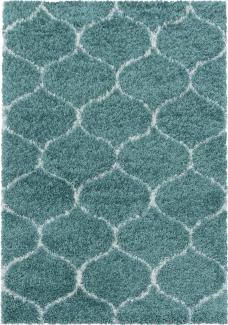 Hochflor Teppich Serena Läufer - 80x250 cm - Blau