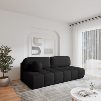 MOEBLO Sofa Fluffy aus Bouclé, Bequemes Sofa mit Schlaffunktion, Stilvollem Bouclé-Bezug, Sofa mit Schlaffunktion und Stauraum, Couch Polstermöbel Sitzmöbel Wohnzimmermöbel 3-Sitzer-Sofa Stoffsofa, mit Relaxfunktion (BxHxT):210 x 88 x 104 cm