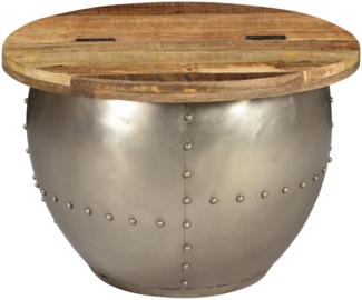 Beistelltisch Mango natur Metallfuß Nickel-Finish Nevio 525497