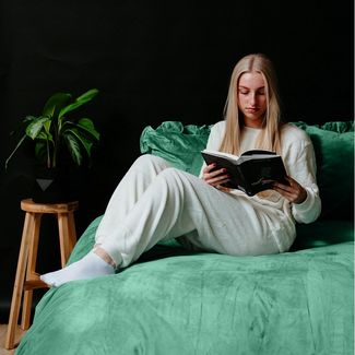 Sitheim-Europe Bettwäsche Bettwäsche Samt Rüschen Bettbezug & Kissenbezüge, 3 teilig