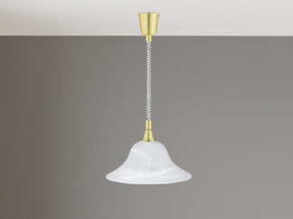 TRIO Leuchten LED Pendelleuchte, LED wechselbar, Warmweiß, Design-klassiker Zugpendelleuchten höhenverstellbar Weiß Gold-en Ø39cm