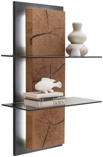 Lomadox Wandregal AVETRANA-05, Wandboard mit Beleuchtung, anthrazit und Wildeiche teilmassiv