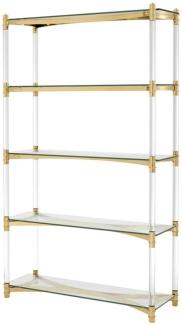 Casa Padrino Wohnzimmerschrank / Regalschrank Gold 117 x 41 x H. 200 cm - Luxus Möbel